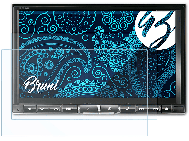 BRUNI 2x Basics-Clear Schutzfolie(für Alpine X800D-U) | Navi-Taschen & -Schutzfolien
