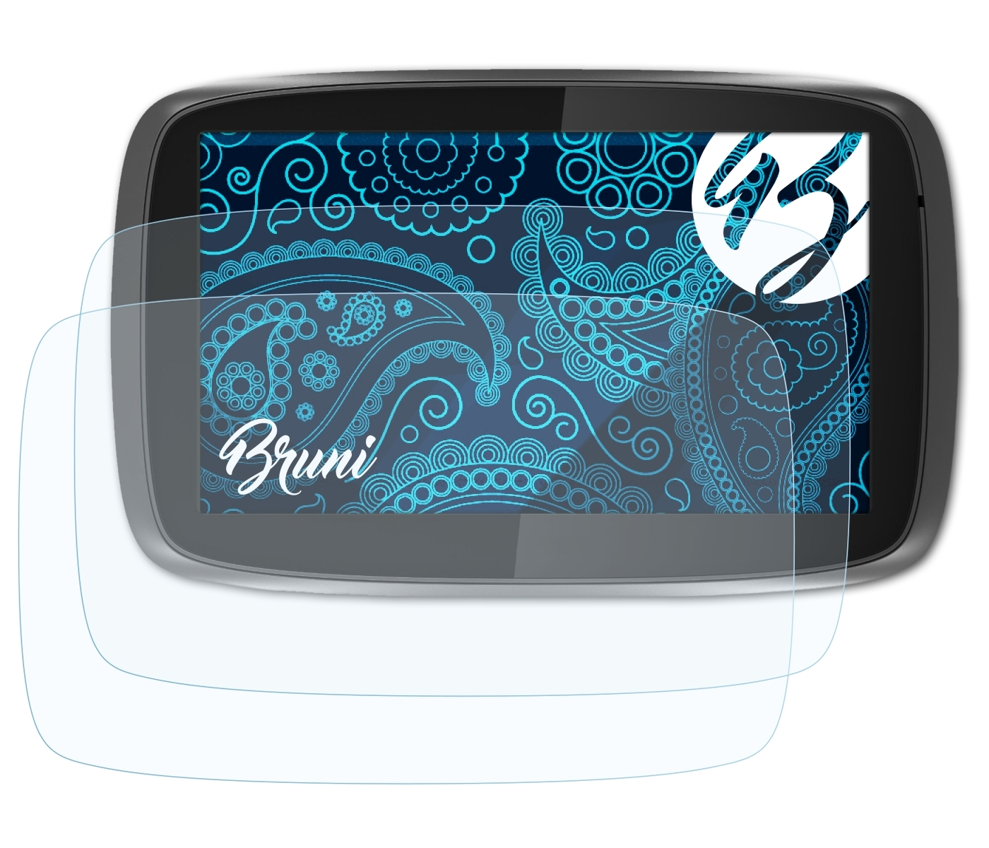 BRUNI 2x Basics-Clear Schutzfolie(für Speak&Go TomTom 500 GO (2014))