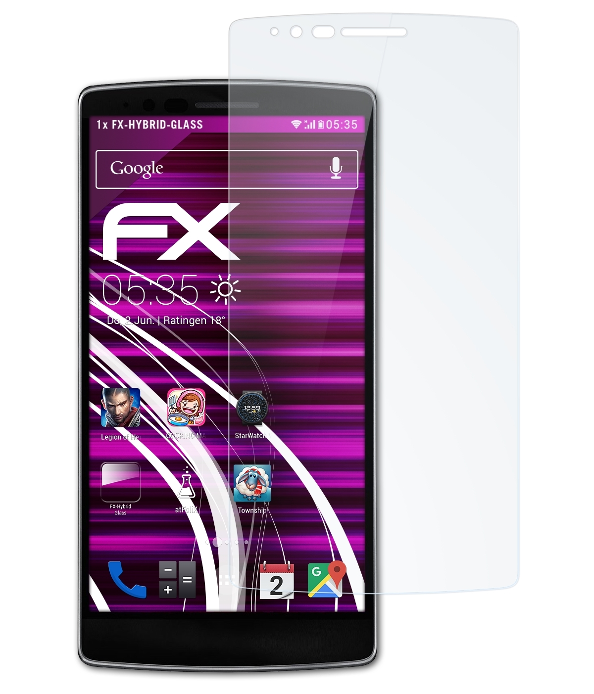 ATFOLIX FX-Hybrid-Glass Schutzglas(für LG 2) G Flex