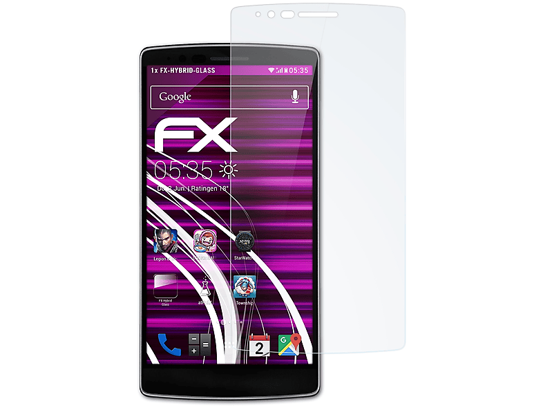ATFOLIX FX-Hybrid-Glass Schutzglas(für LG G Flex 2)