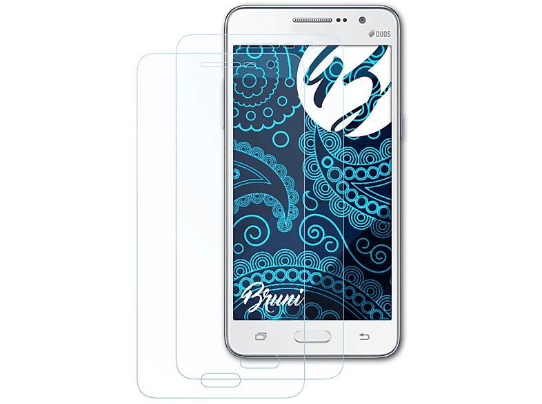 BRUNI 2x Basics-Clear Schutzfolie(für Samsung Galaxy Grand Prime)