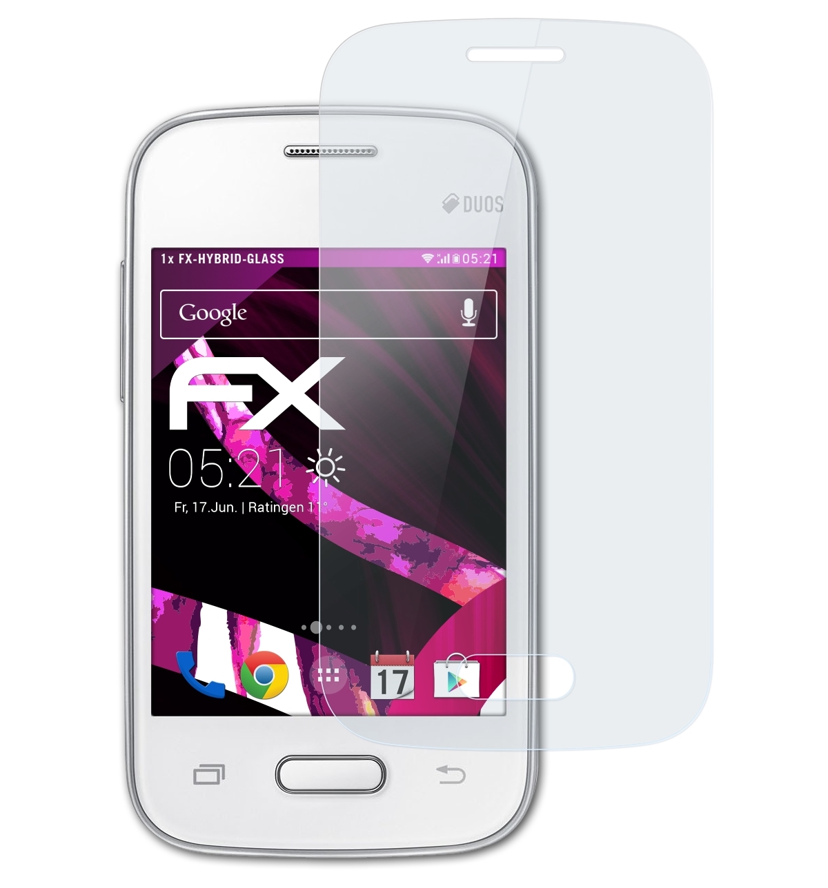 2) FX-Hybrid-Glass Pocket ATFOLIX Samsung Schutzglas(für Galaxy