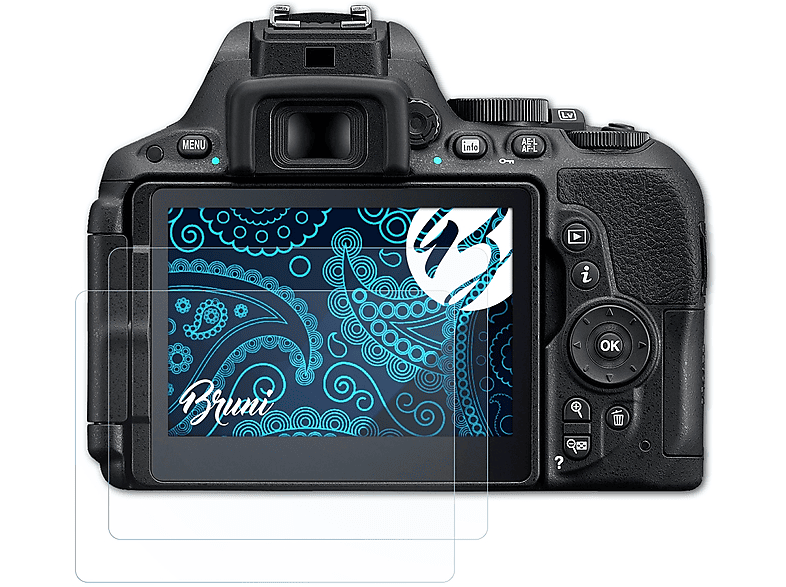 BRUNI 2x Basics-Clear Schutzfolie(für Nikon D5500)