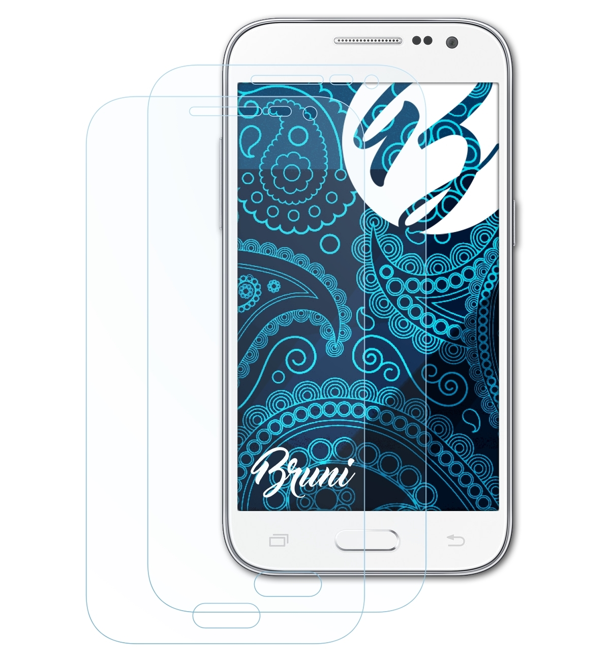 BRUNI 2x Basics-Clear Schutzfolie(für Samsung Core Galaxy Prime)