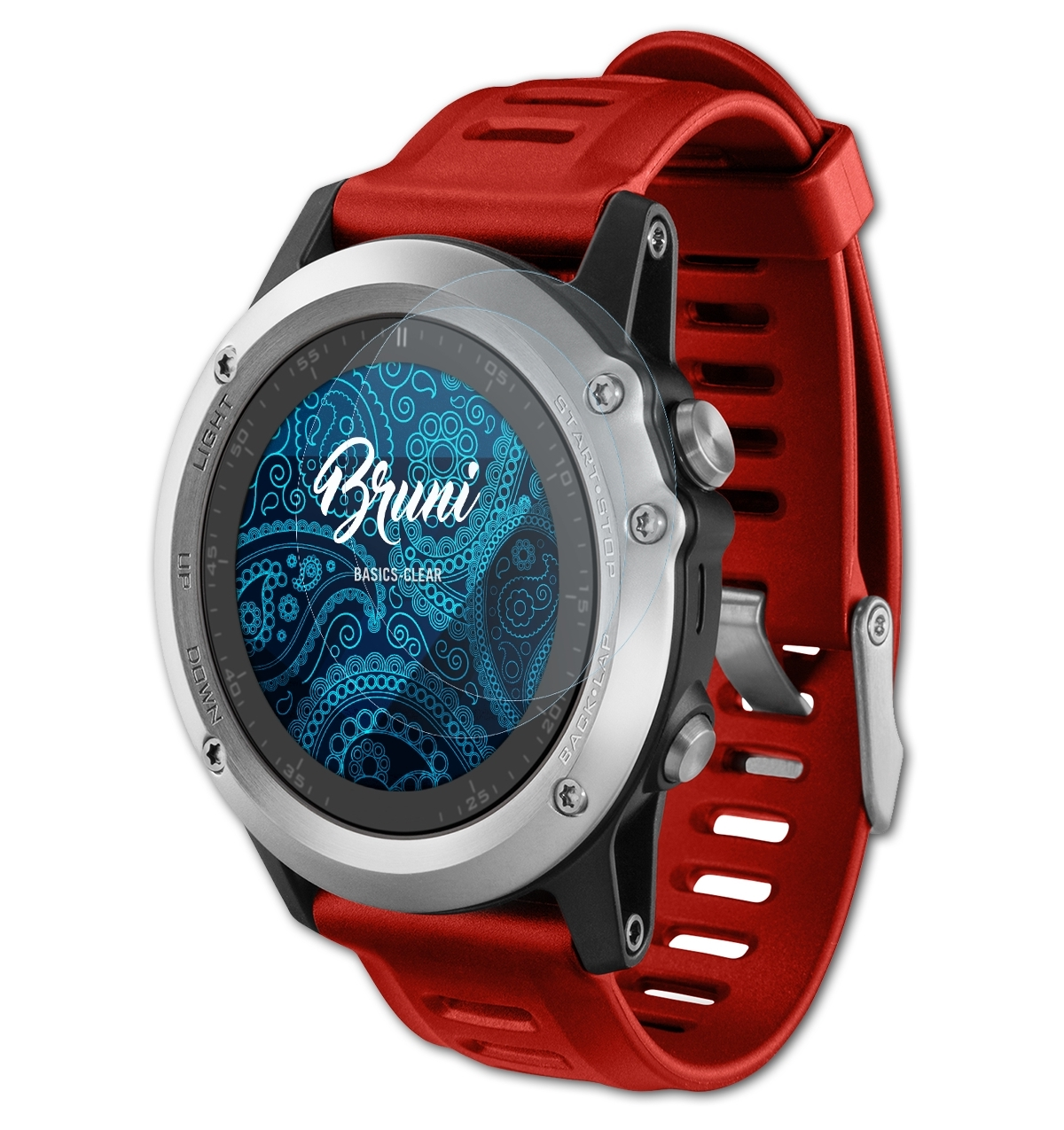 BRUNI / HR) 3 Garmin Schutzfolie(für 2x Fenix Basics-Clear 3