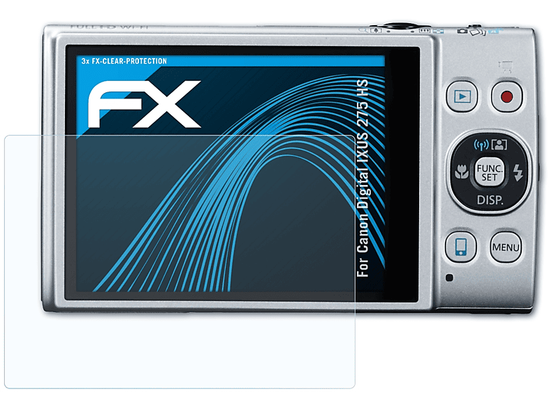 ATFOLIX 3x FX-Clear Displayschutz(für Canon Digital IXUS 275 HS)