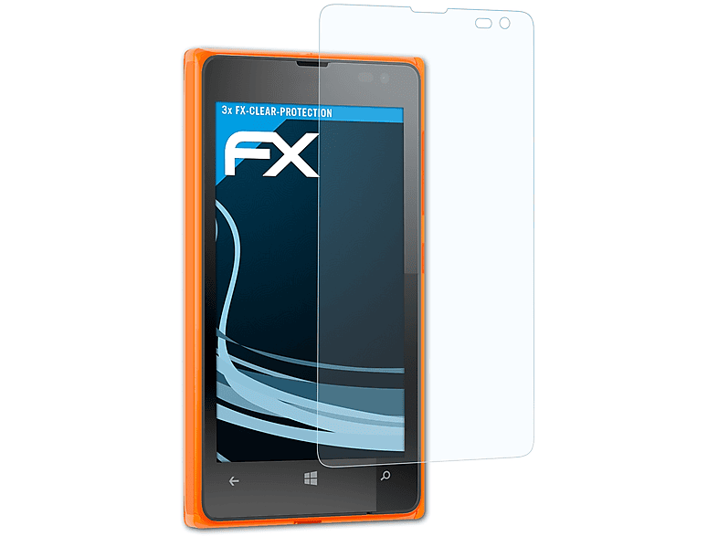 3x ATFOLIX 532) Lumia Microsoft FX-Clear Displayschutz(für