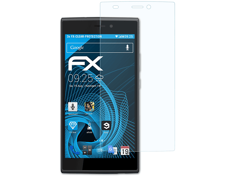 4G) Ridge Wiko FX-Clear 3x Displayschutz(für ATFOLIX
