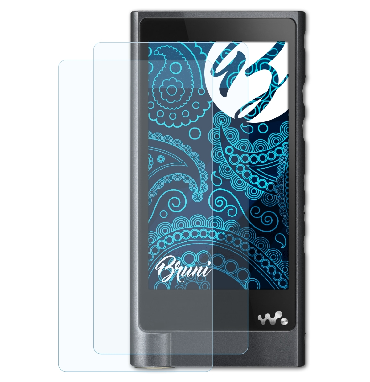 BRUNI 2x Schutzfolie(für Sony Basics-Clear Walkman NW-ZX2)