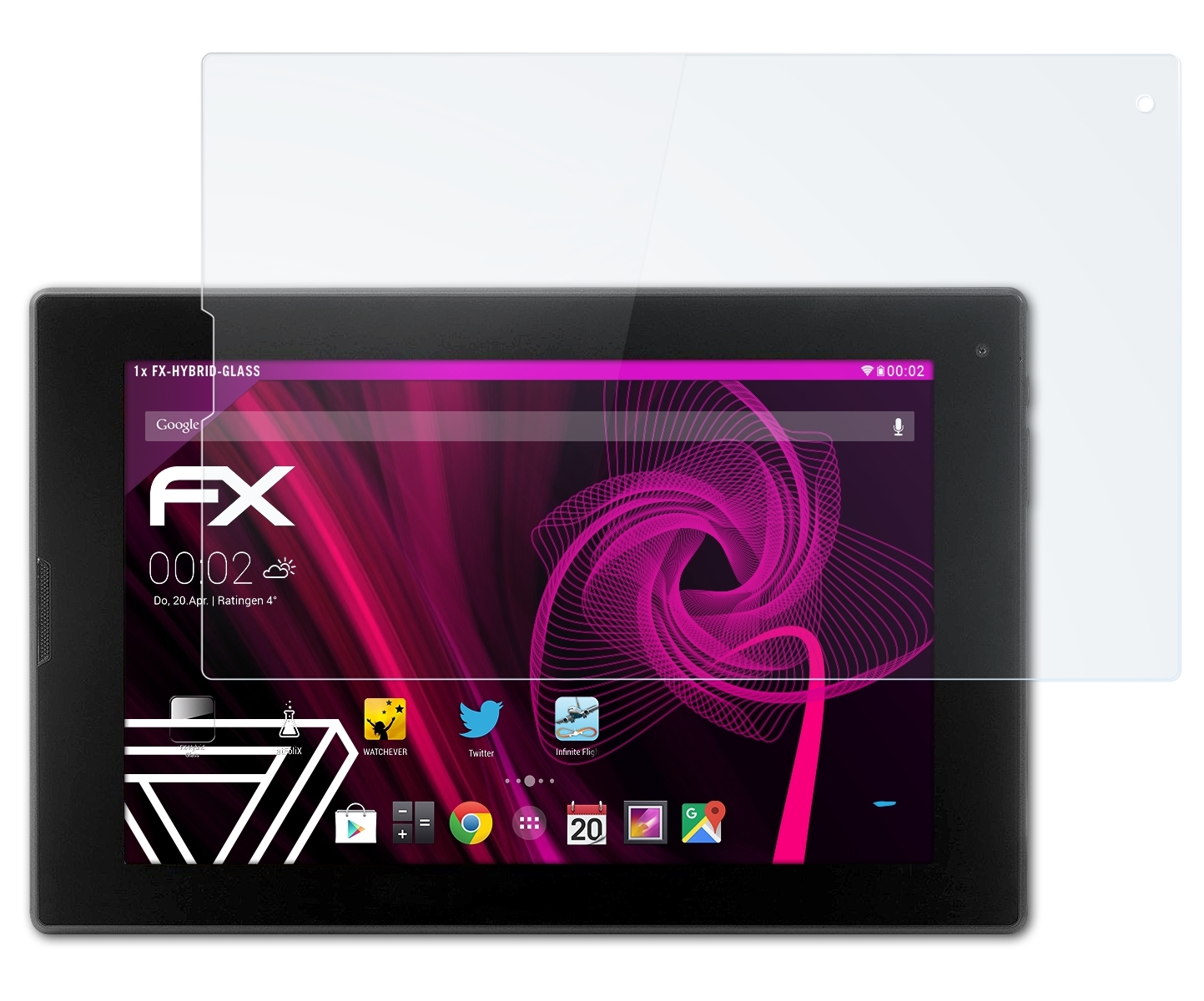 ATFOLIX FX-Hybrid-Glass Schutzglas(für Medion (MD99066)) LIFETAB P8912