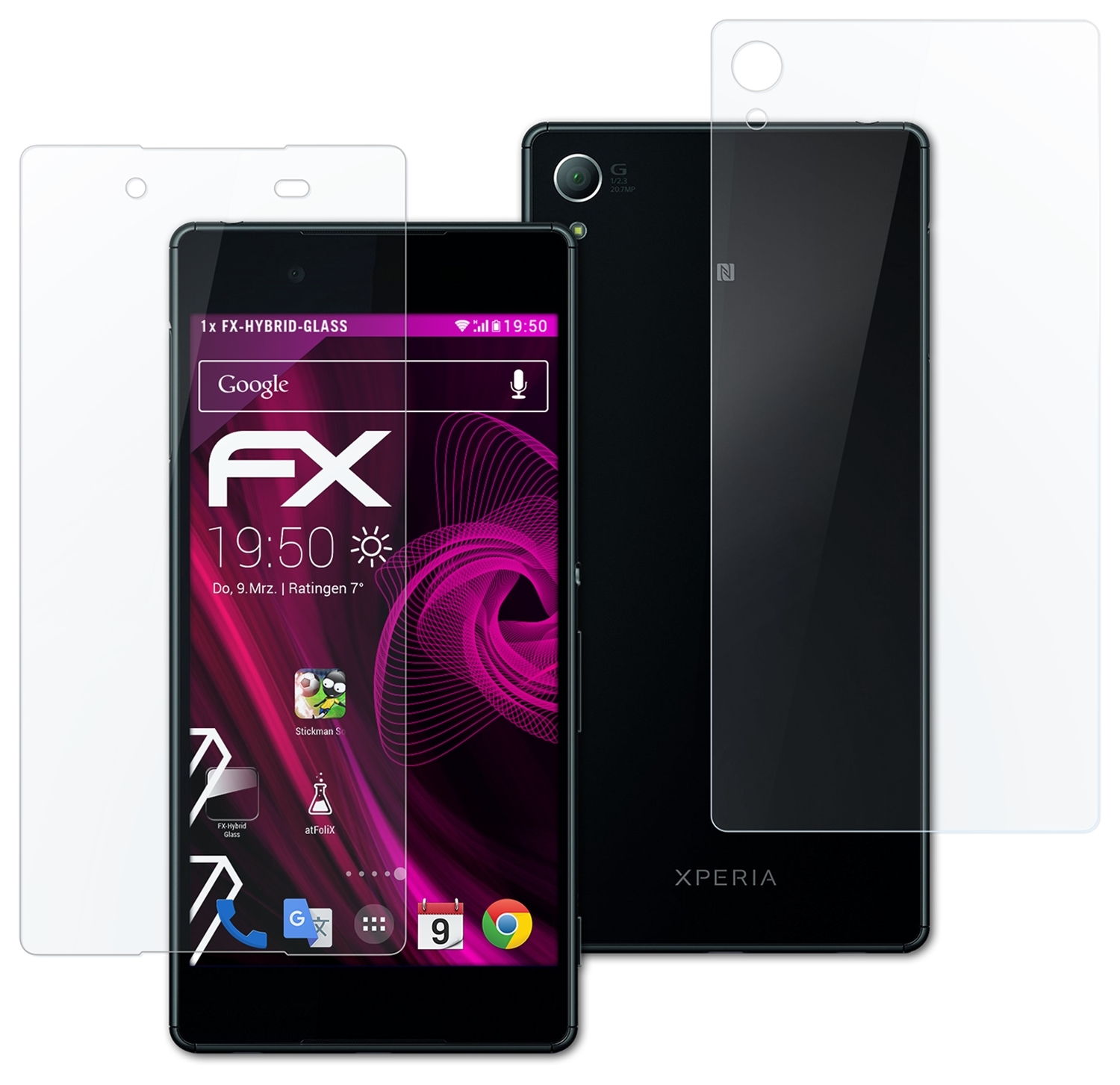 FX-Hybrid-Glass Z3 Xperia Plus) Schutzglas(für Sony ATFOLIX