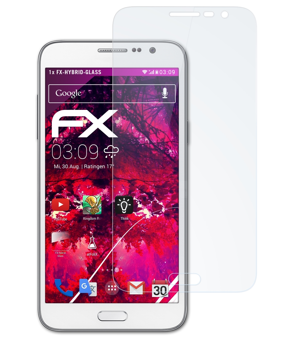 Schutzglas(für Max) ATFOLIX FX-Hybrid-Glass Galaxy Grand Samsung