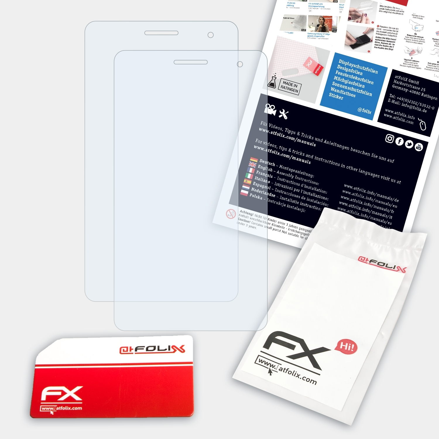 ATFOLIX 2x FX-Clear Displayschutz(für Huawei T1 7.0) MediaPad