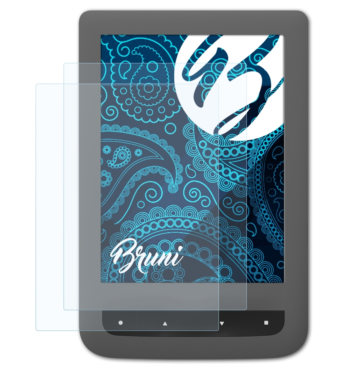 / 3) BRUNI Lux 2x Schutzfolie(für Basics-Clear 2 Touch PocketBook