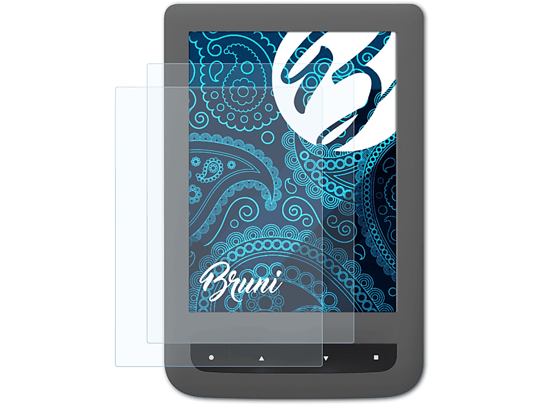 BRUNI 2x Basics-Clear Schutzfolie(für PocketBook Touch Lux 2 / 3)