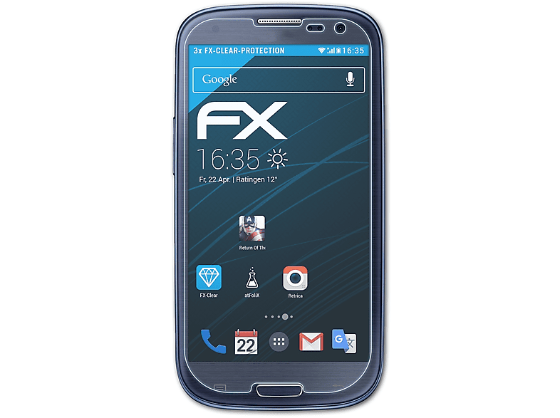 ATFOLIX 3x Samsung Neo (GT-i9301)) S3 FX-Clear Galaxy Displayschutz(für