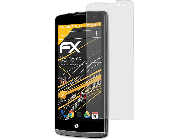 LG Leon) 3x ATFOLIX FX-Antireflex Displayschutz(für