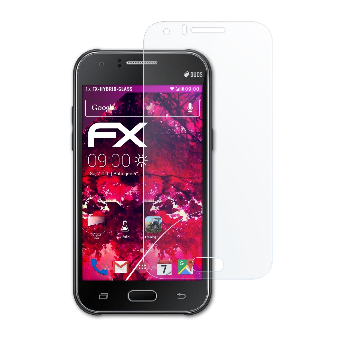 ATFOLIX FX-Hybrid-Glass Schutzglas(für Samsung Galaxy (2015)) J1
