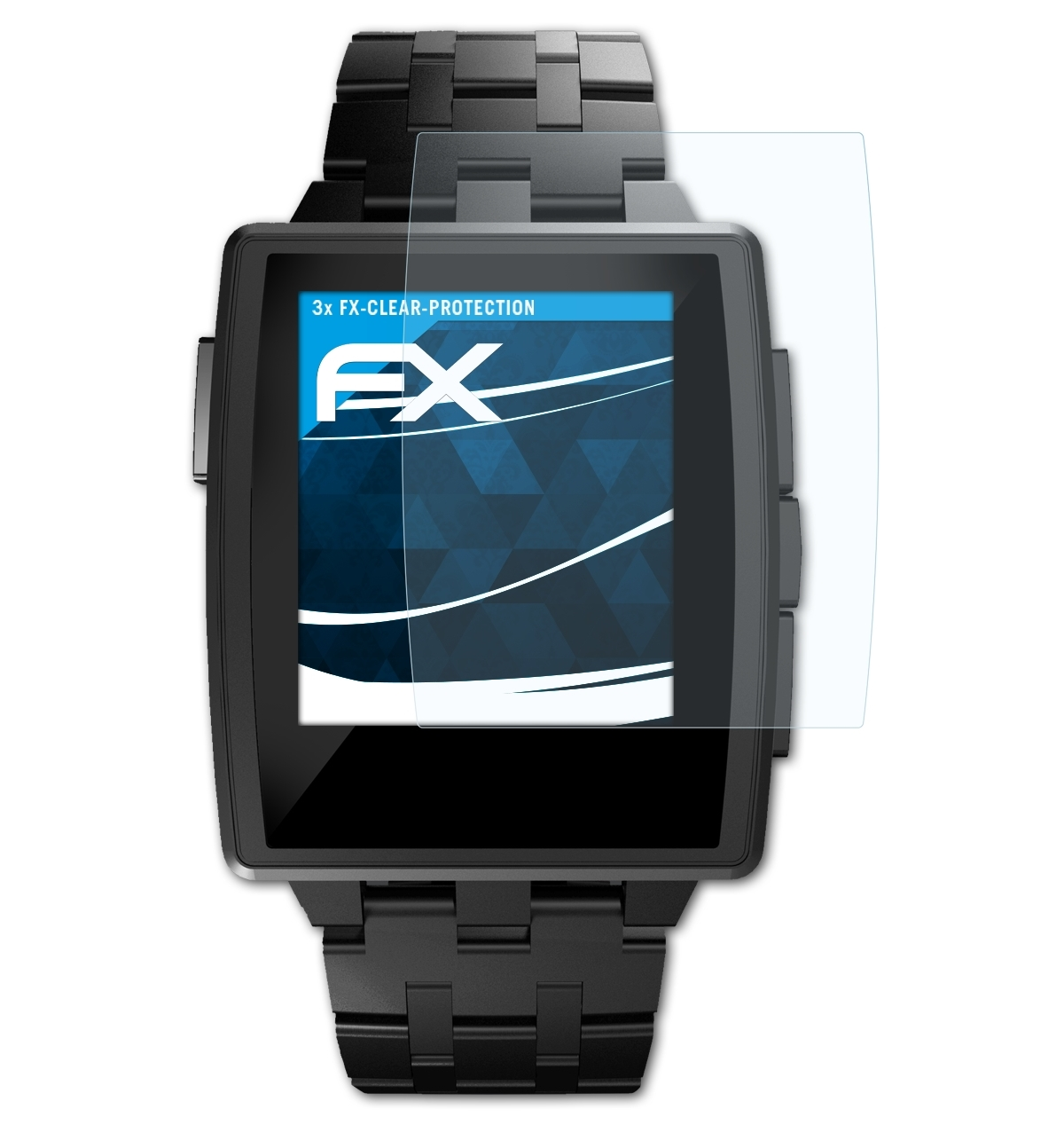 ATFOLIX 3x FX-Clear Displayschutz(für Pebble Steel)