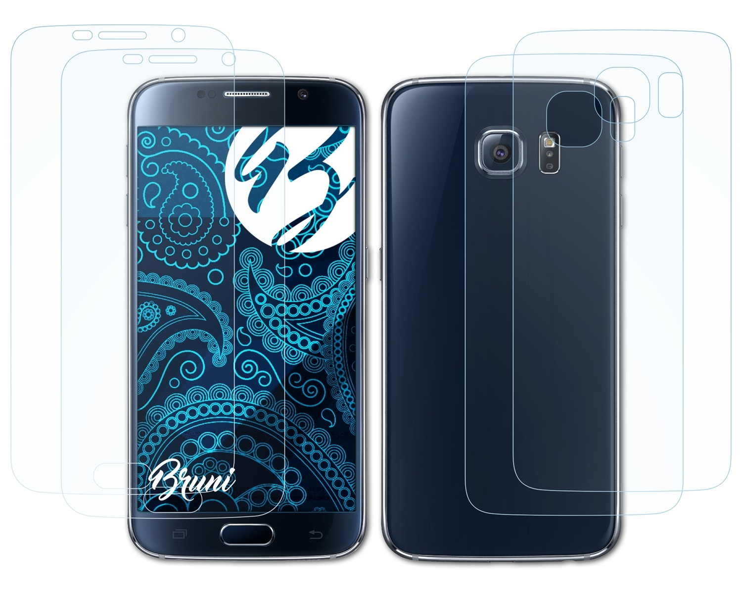 BRUNI 2x Basics-Clear Schutzfolie(für Samsung S6) Galaxy