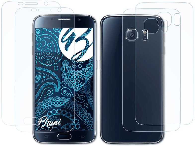 S6) Schutzfolie(für BRUNI 2x Basics-Clear Samsung Galaxy
