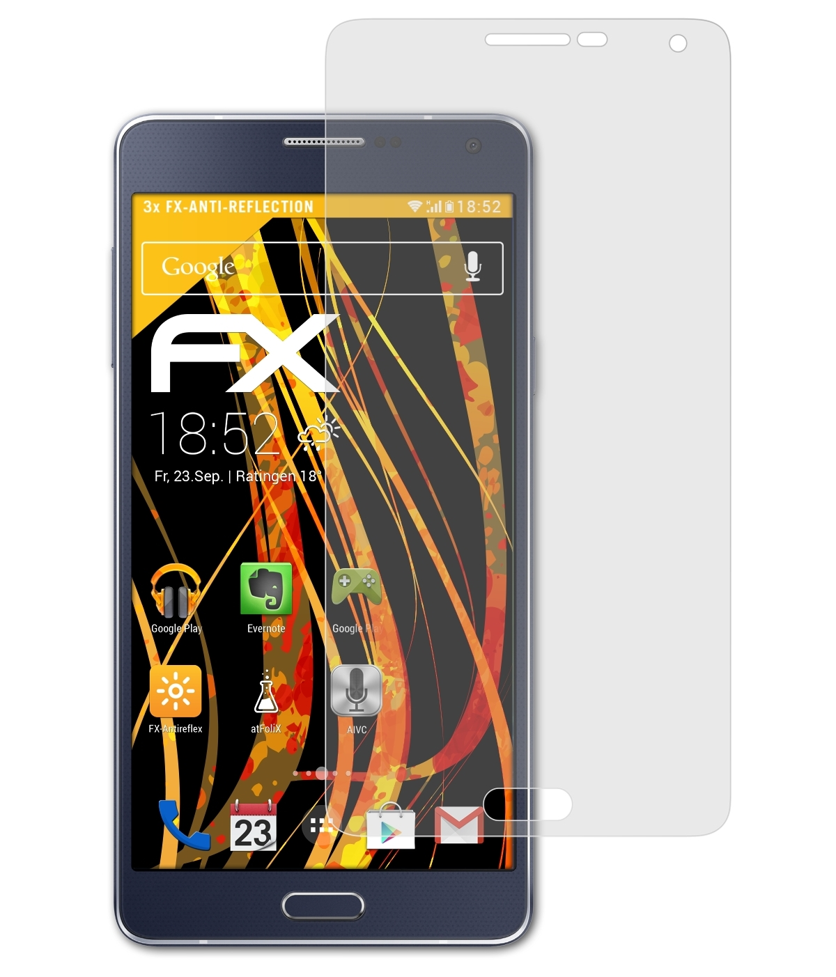 ATFOLIX 3x FX-Antireflex Displayschutz(für Samsung (2015)) Galaxy A7