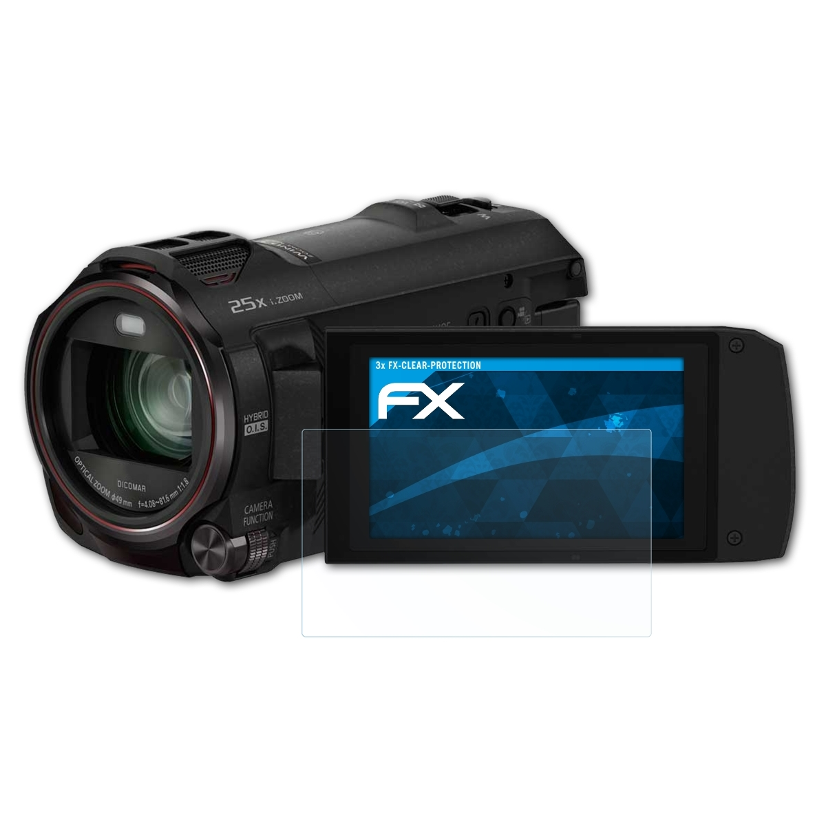 Panasonic FX-Clear HC-VX878) ATFOLIX 3x Displayschutz(für
