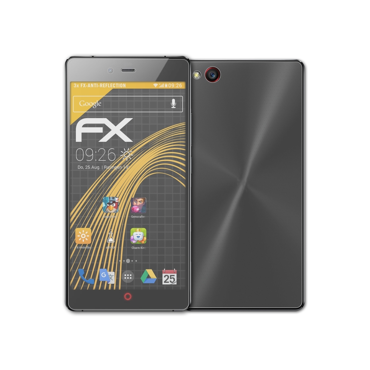 ATFOLIX 3x FX-Antireflex Displayschutz(für Nubia ZTE Max) Z9