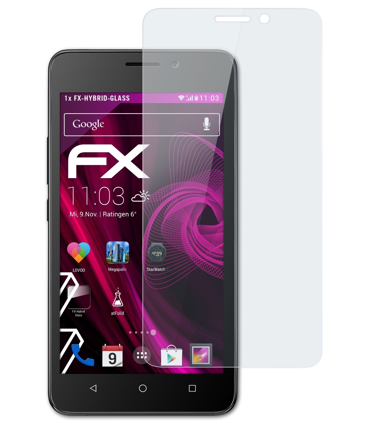 ATFOLIX FX-Hybrid-Glass Schutzglas(für Huawei Y635)