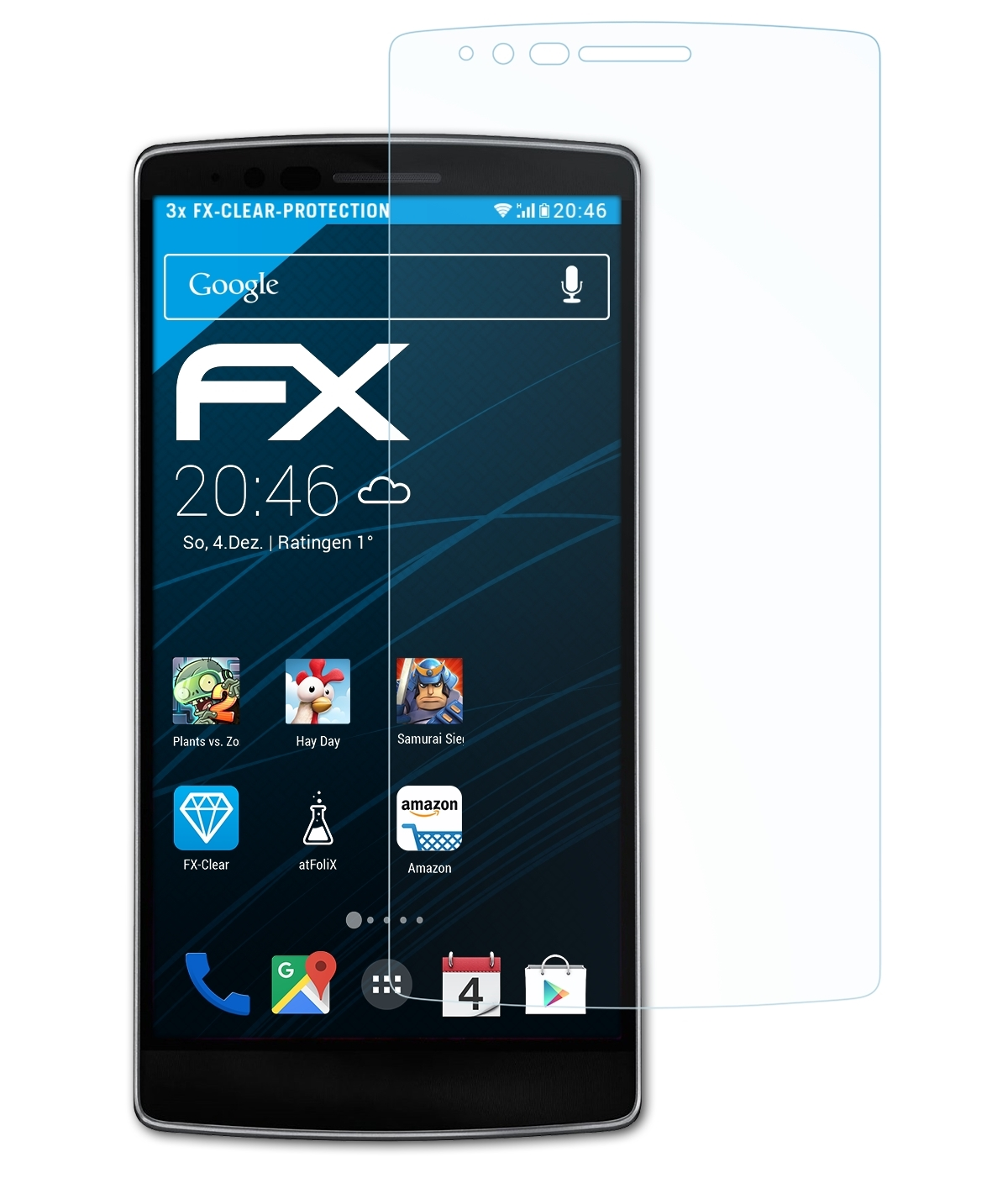2) G Displayschutz(für FX-Clear 3x ATFOLIX LG Flex