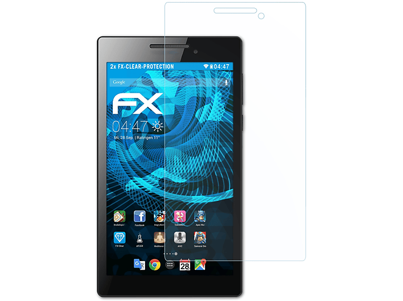 ATFOLIX 2x FX-Clear Displayschutz(für Lenovo Tab 2 A7-10) | Tabletschutzfolien