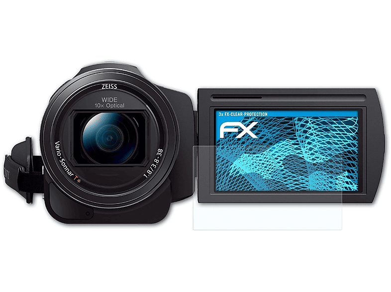 ATFOLIX 3x FX-Clear Displayschutz(für Sony FDR-AXP33 /AX33)