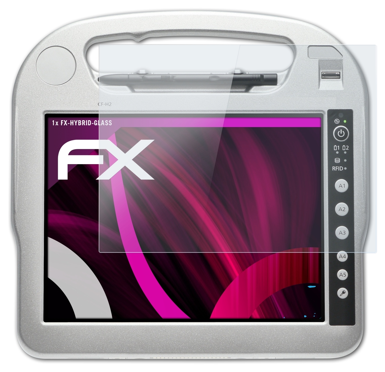 ATFOLIX FX-Hybrid-Glass Panasonic CF-H2) ToughBook Schutzglas(für