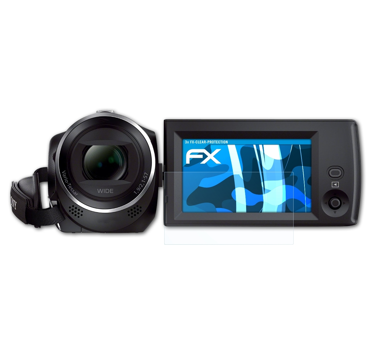 Sony HDR-CX240) 3x Displayschutz(für ATFOLIX FX-Clear