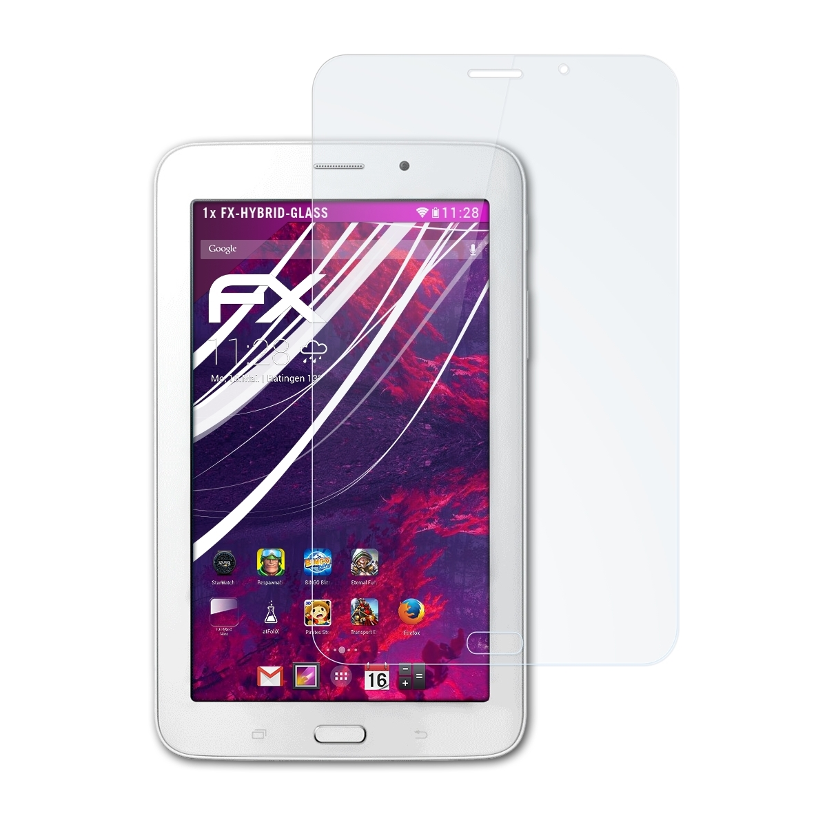 ATFOLIX FX-Hybrid-Glass Schutzglas(für Samsung Galaxy Tab 3 V)