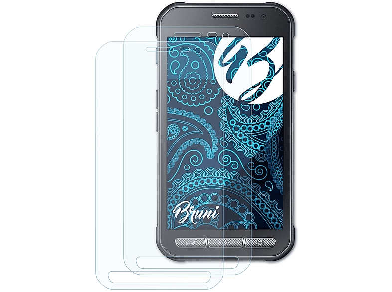 BRUNI 2x Basics-Clear Schutzfolie(für 3) Xcover Samsung Galaxy
