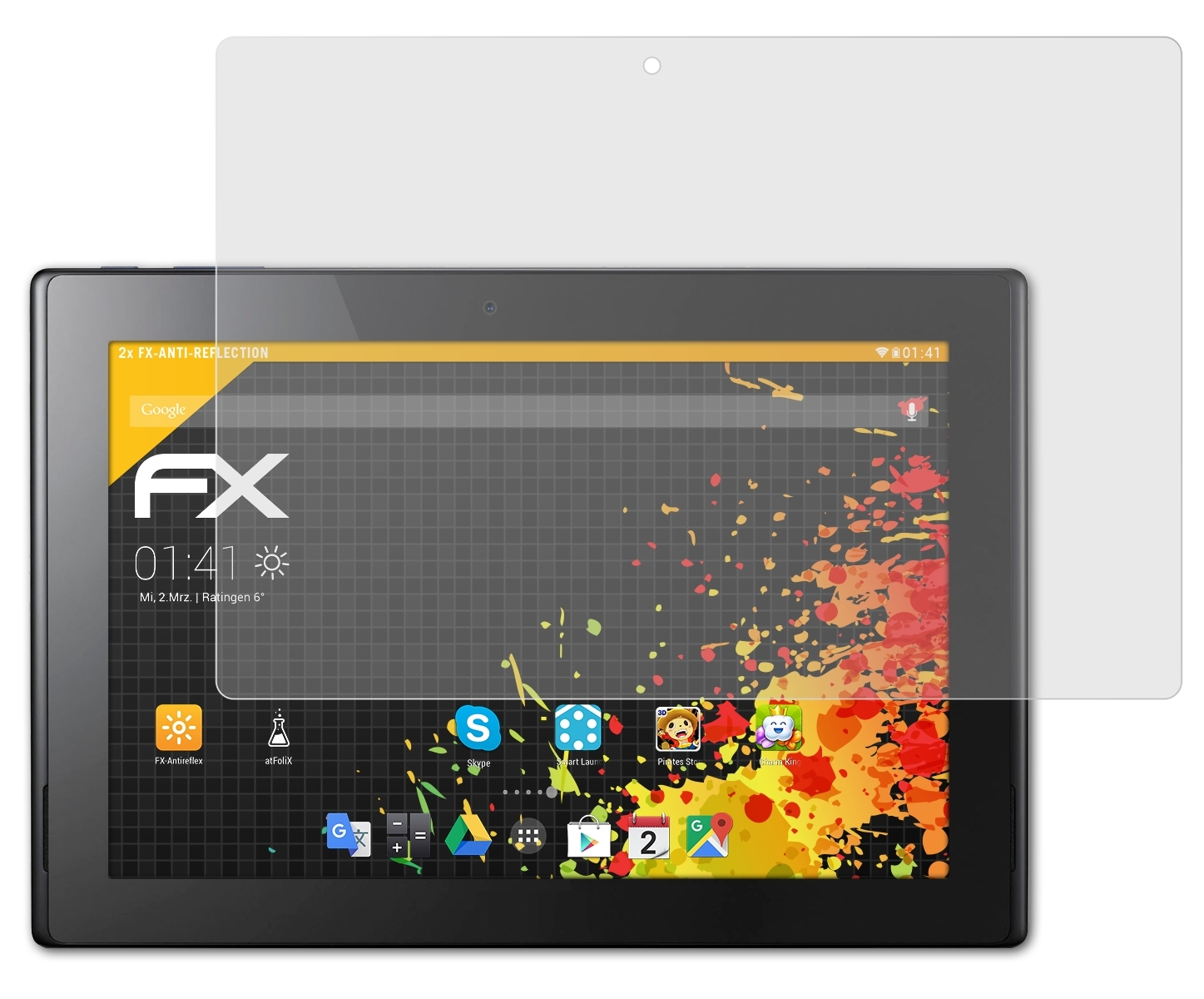 ATFOLIX 2x FX-Antireflex Displayschutz(für (A3-A30)) Iconia Acer 10 Tab