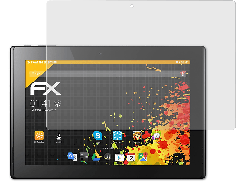 ATFOLIX 2x FX-Antireflex Displayschutz(für Acer Iconia Tab 10 (A3-A30))