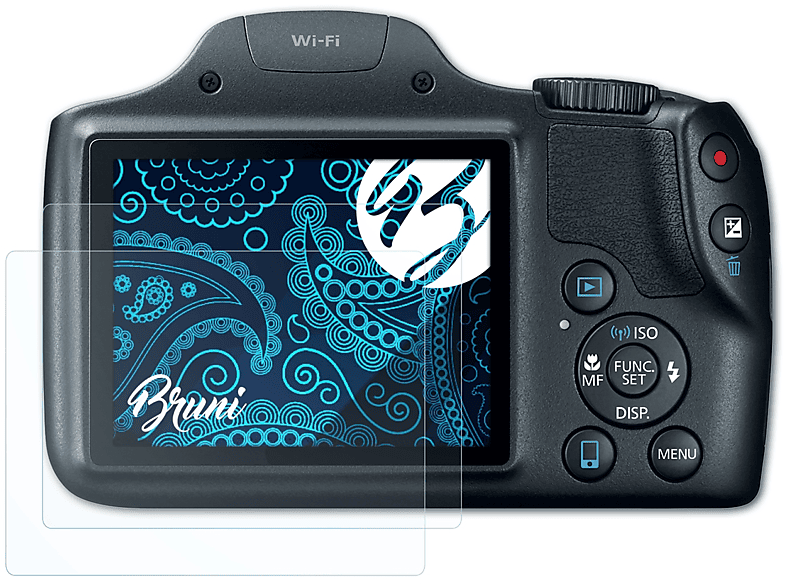 BRUNI 2x Basics-Clear Schutzfolie(für SX530 PowerShot HS) Canon