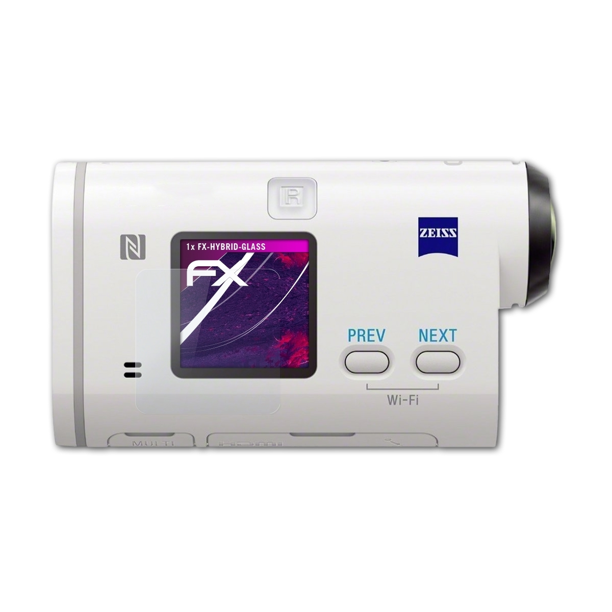 ATFOLIX FX-Hybrid-Glass Schutzglas(für Sony HDR-AS200)
