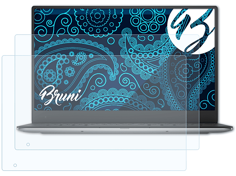 BRUNI 2x Basics-Clear Schutzfolie(für Dell 13 Version QHD+, (9343 Ultrabook XPS 2015))