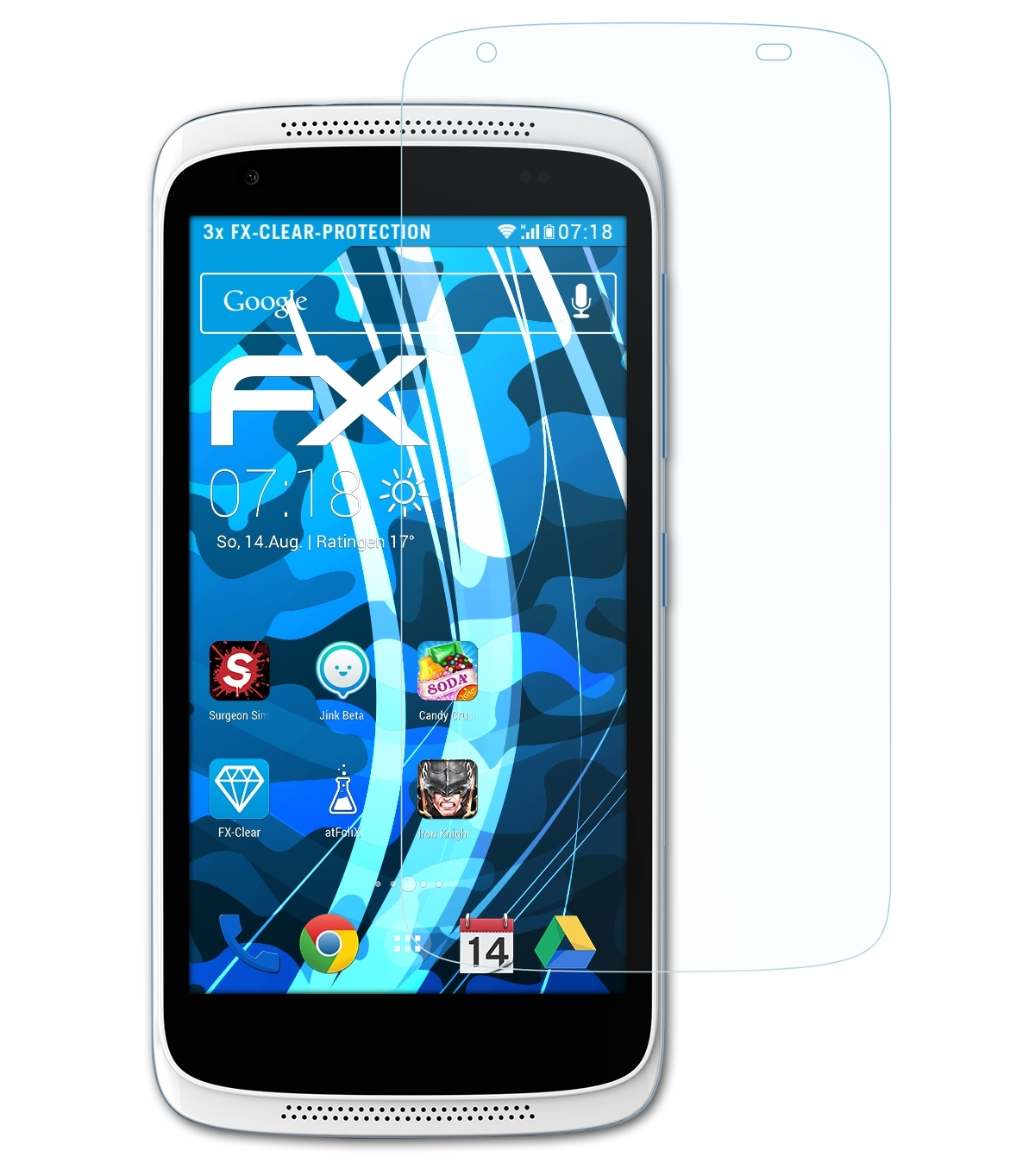 Desire 3x ATFOLIX Displayschutz(für FX-Clear HTC 526G+)