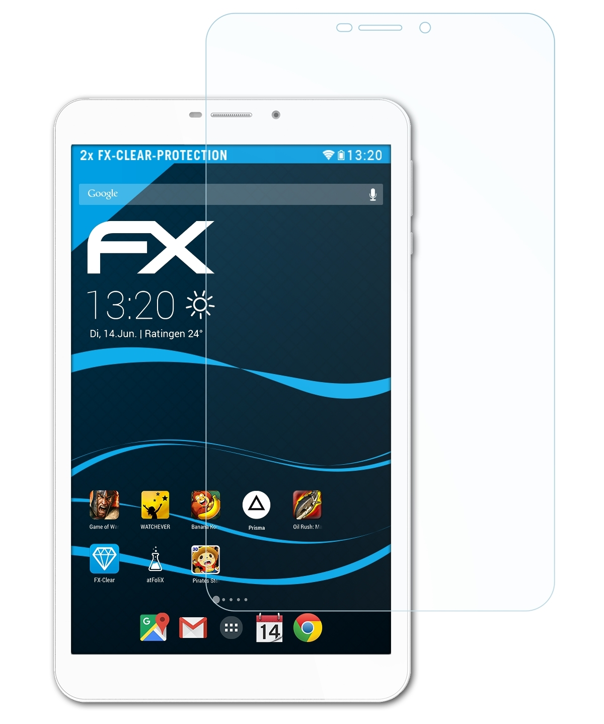 ATFOLIX 2x FX-Clear 80b Archos Displayschutz(für Xenon)