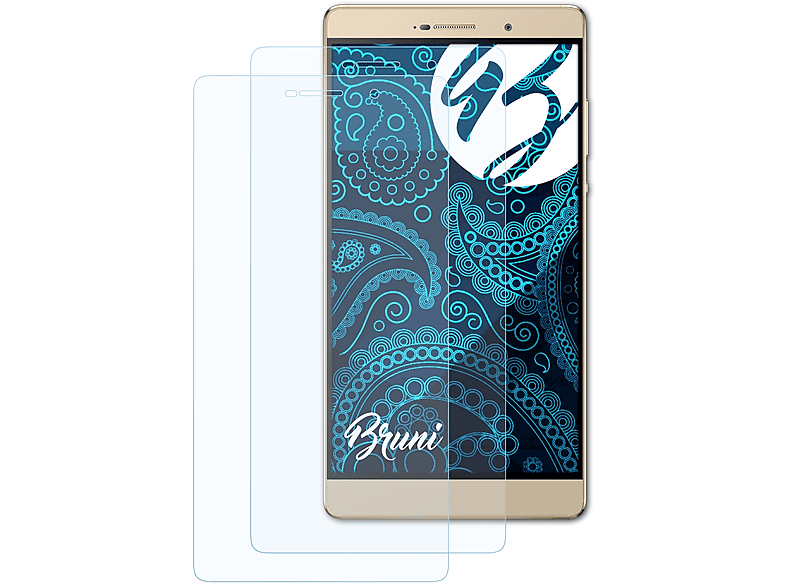 BRUNI 2x P8 Huawei Max) Basics-Clear Schutzfolie(für
