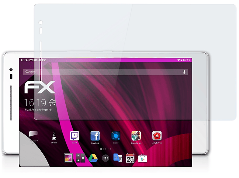 ATFOLIX FX-Hybrid-Glass Schutzglas(für Asus ZenPad 8.0 (Z380C))
