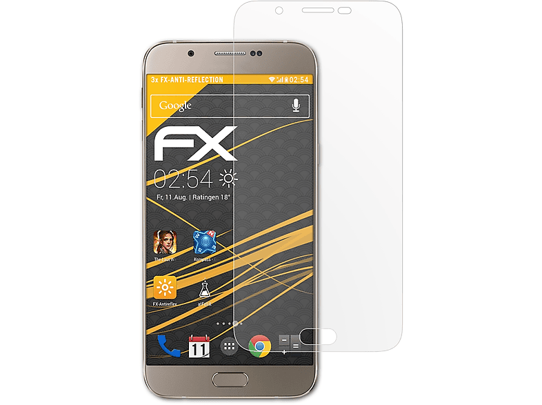 Displayschutz(für 3x ATFOLIX (2015)) A8 FX-Antireflex Galaxy Samsung
