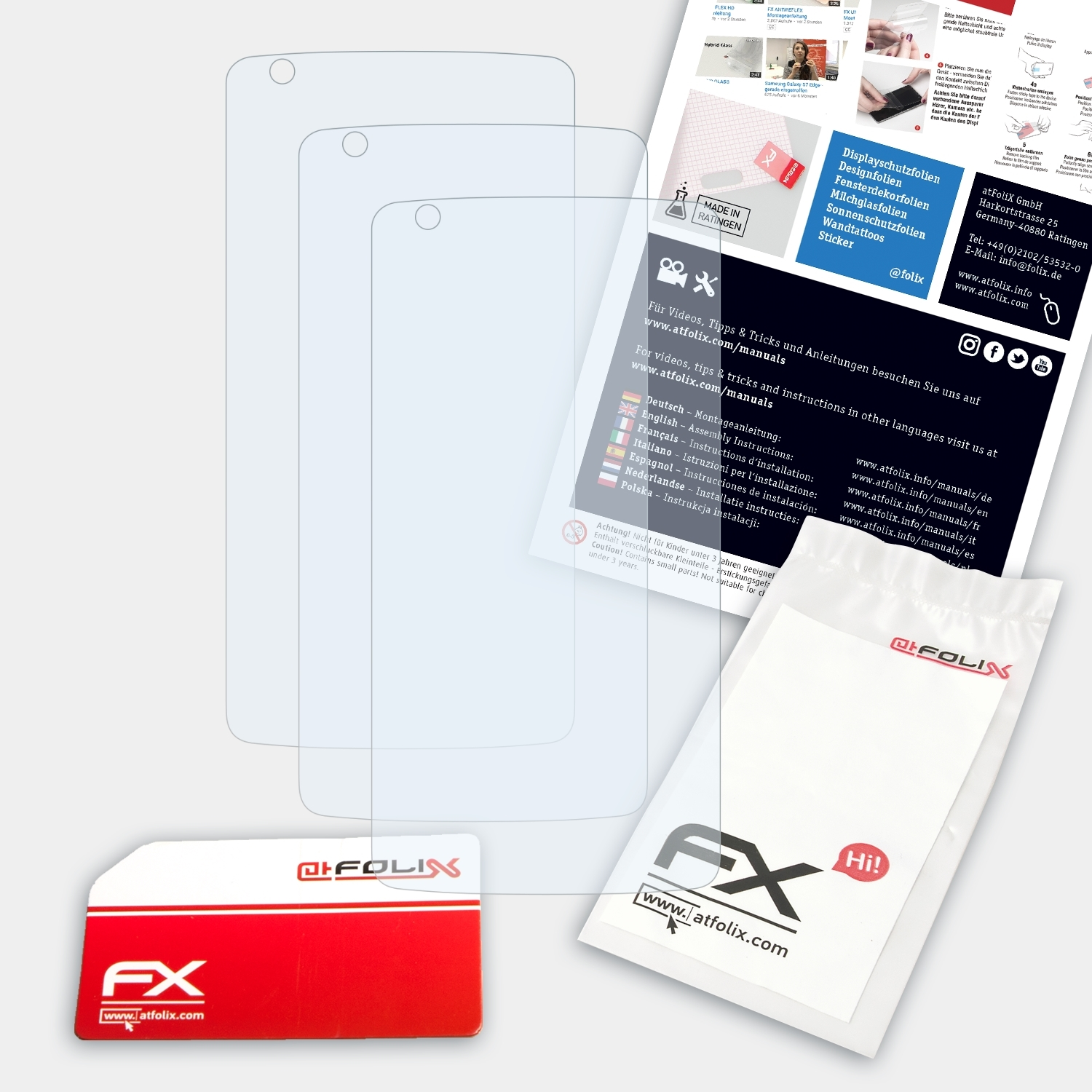 ATFOLIX 3x FX-Clear Displayschutz(für Mini) Axon ZTE