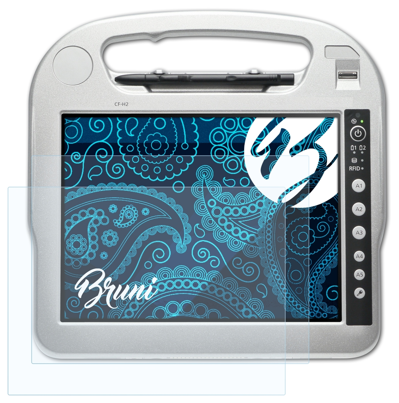 BRUNI 2x Basics-Clear Schutzfolie(für Panasonic CF-H2) ToughBook