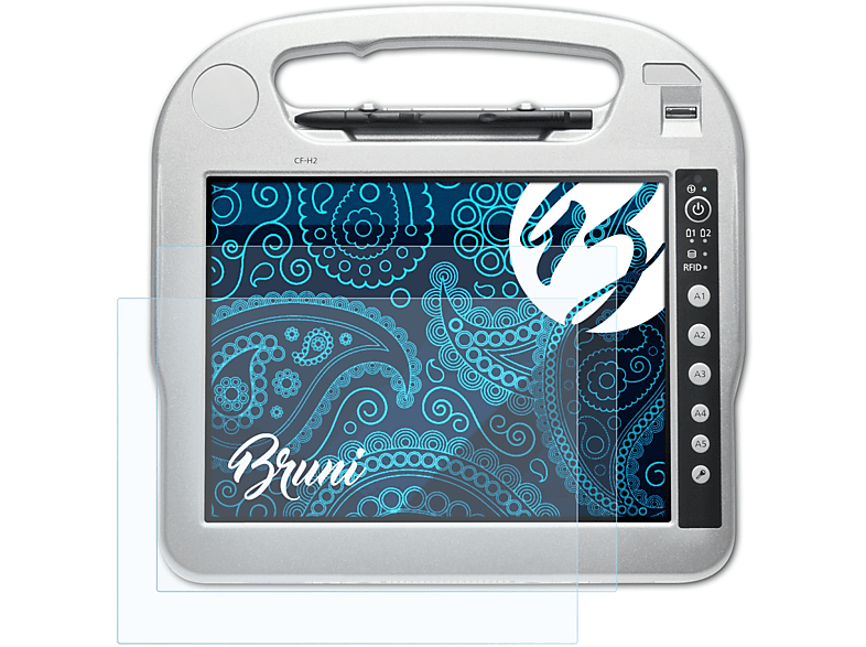BRUNI 2x Basics-Clear Schutzfolie(für Panasonic ToughBook CF-H2)