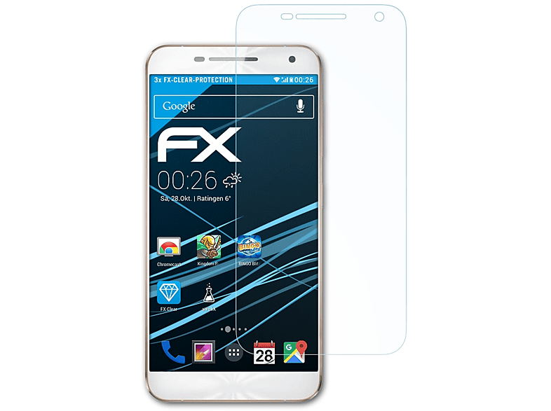 ATFOLIX 3x FX-Clear Displayschutz(für Asus (X550)) 2 Plus Pegasus